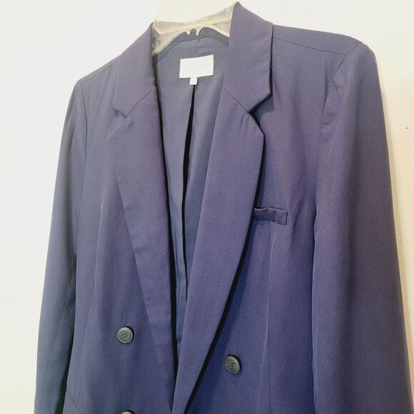 1.STATE Navy Double Breasted Belted Blazer Size M NWT $159 - Picture 15 of 16